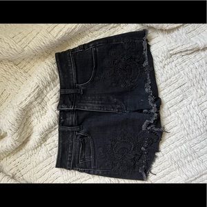 high waisted black jean short American Eagle Brand size 0